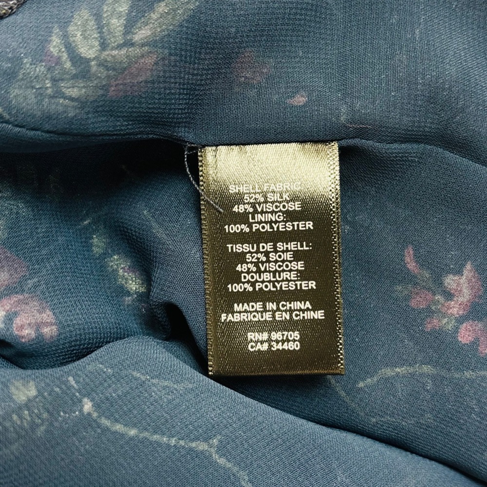 NWT Rebecca Taylor Vie Fleur Silk Blend Floral Jacquard Ruffle Dress Navy Pink 8 - Picture 9 of 9